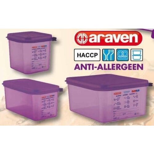 Araven Boites à Aliments Anti allergénique  1/2GN-150mm