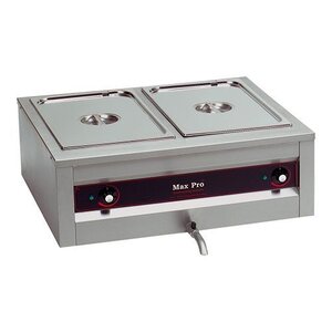 CHRselect Bain Marie Extra Profond | Bacs 20cm | Avec Robinets de Vidange | 2x1/1GN | 710x610x(H)300mm CHRselect Bain Marie Extra Profond | Bacs 20cm | Avec Robinets de Vidange | 2x1/1GN | 710x610x(H)300mm