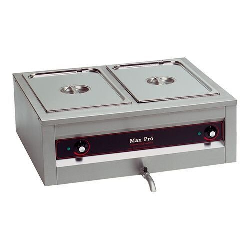 CHRselect Bain Marie Extra Profond | Bacs 20cm | Avec Robinets de Vidange | 2x1/1GN | 710x610x(H)300mm CHRselect Bain Marie Extra Profond | Bacs 20cm | Avec Robinets de Vidange | 2x1/1GN | 710x610x(H)300mm