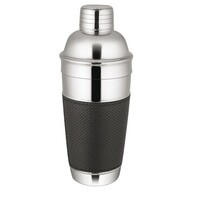 Shaker à Cocktail Premium INOX 18/10 |Anneaux en Cuir Noir | Ø 90x(H)240mm