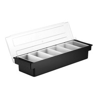 Distributeur de Condiments Synthétique | 6 Compartiments | 500x160x(H)100mm