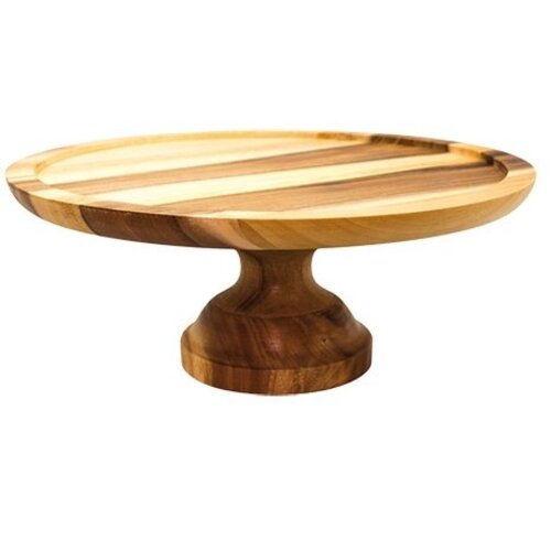 CHRselect Plateau à tarte Bois avec pied tournant |Ø 330x(H)130mm