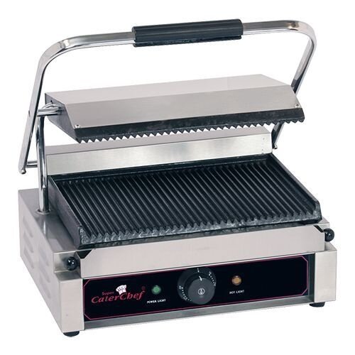 CaterChef Grill de contact | Solo Grande | Rainuré |  410x400x(h)210 | 2200W