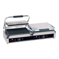 Grill de contact | Duetto Grande | Rainuré | 840x400x(h)210mm | 2x2200W