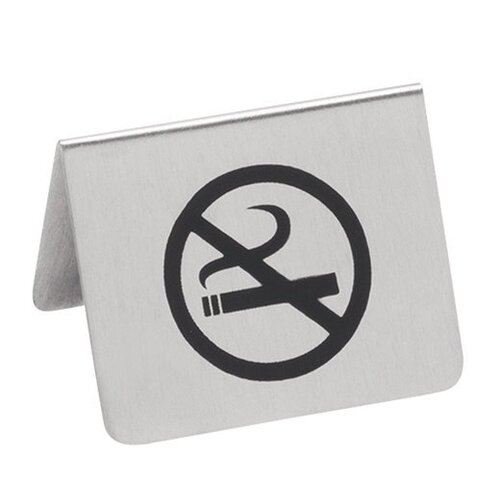 CHRselect Signe de Table No Smoking INOX | Imprimé 2 faces | 55x(H)45mm
