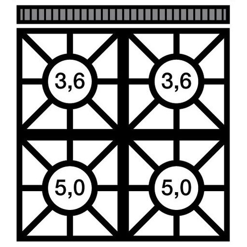 Modular Réchaud 650 Modulaire - Gaz - 4 Brûleurs - 70x65x(h)28cm - 17,2 kW