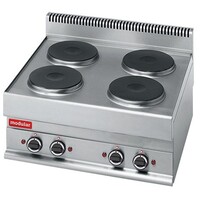 Réchaud 650 Modulaire - Électrique - 4 Brûleurs - 70x65x(h)28cm - 9,6 kW - 400V