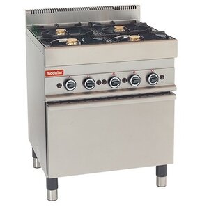 Modular Fourneau 650 Modulaire - Gaz - 4 Brûleurs avec Four à Gaz - 70x65x(h)85cm - 22,2 kW