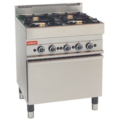 Modular Fourneau 650 Modulaire - Gaz - 4 Brûleurs avec Four à Gaz - 70x65x(h)85cm - 22,2 kW