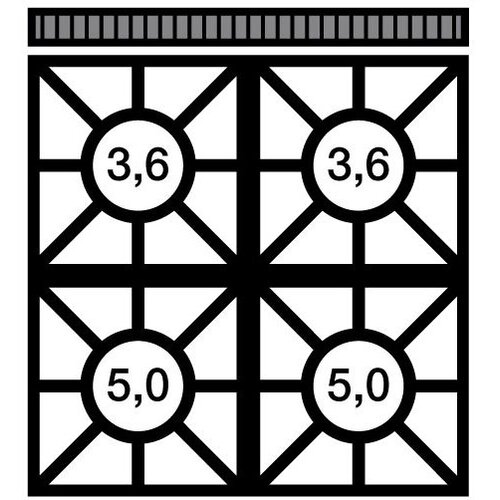 Modular Fourneau 650 Modulaire - Gaz - 4 Brûleurs avec Four à Gaz - 70x65x(h)85cm - 22,2 kW