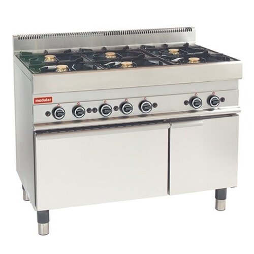 Modular Fourneau 650 Modulaire - Gaz - 6 Brûleurs avec Four à Gaz - 110x65x(h)85cm - 30.8 kW