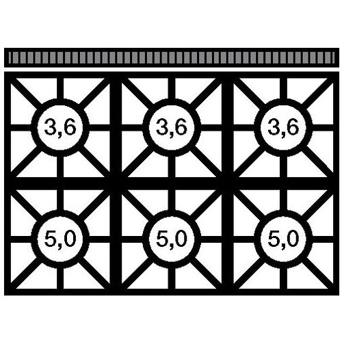 Modular Fourneau 650 Modulaire - Gaz - 6 Brûleurs avec Four à Gaz - 110x65x(h)85cm - 30.8 kW