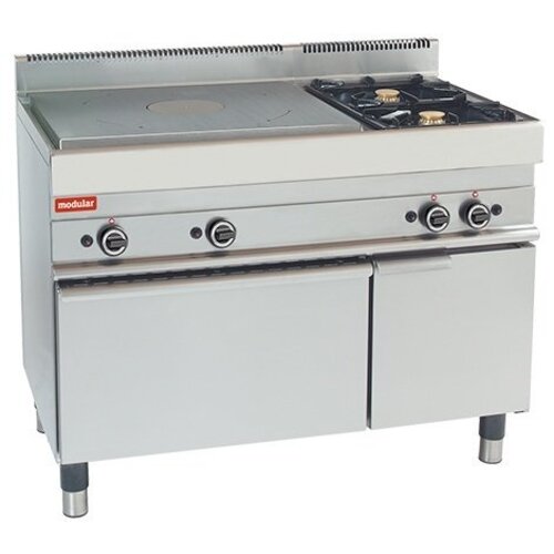 Modular Fourneau - 650 Modulaire - Gaz - avec 2 Brûleurs supplémentaires et Four - 110x65x(h)85cm - 21,8 kW
