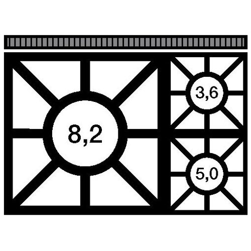 Modular Fourneau - 650 Modulaire - Gaz - avec 2 Brûleurs supplémentaires et Four - 110x65x(h)85cm - 21,8 kW