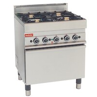 Fourneau 650 Modulaire - Gaz - 4 Brûleurs avec Électrique Four à Convection - 70x65x(h)85cm - 17.2 kW
