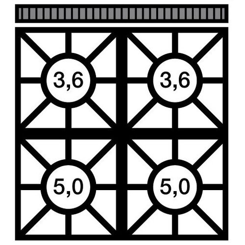 Modular Fourneau 650 Modulaire - Gaz - 4 Brûleurs avec Électrique Four à Convection - 70x65x(h)85cm - 17.2 kW