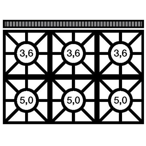 Modular Fourneau 650 Modulaire - Gaz - 6 Brûleurs Avec Four à air Chaud Électrique - 110x65x(h)85cm - 25..8 kW Modular Fourneau 650 Modulaire - Gaz - 6 Brûleurs Avec Four à air Chaud Électrique - 110x65x(h)85cm - 25..8 kW