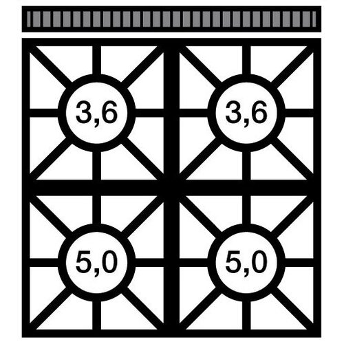 Modular Table de Cuisson 650 Modulaire - Gaz - 4 Brûleurs avec Châssis Ouvert - 70x65x(h)85cm - 17,2 kW