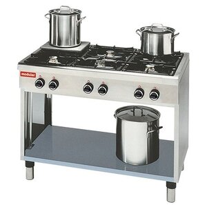 Modular Table de Cuisson 650 Modulaire - Propane - 6 Brûleurs - avec Châssis Ouvert - 110x65x(h)85cm - 25,8 kW