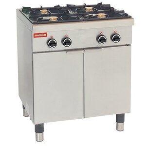 Modular Table de Cuisson 650 Modulaire - Gaz - 4 Brûleurs - avec Châssis - 70x65x(h)85cm - 17,2 kW