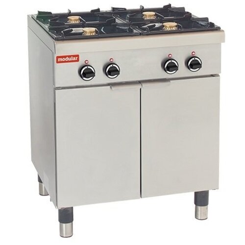 Modular Table de Cuisson 650 Modulaire - Gaz - 4 Brûleurs - avec Châssis - 70x65x(h)85cm - 17,2 kW