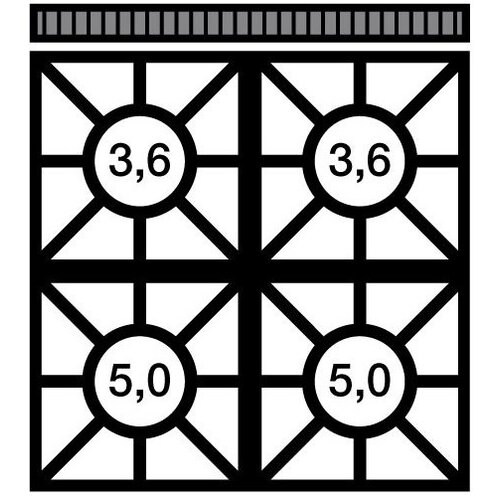 Modular Table de Cuisson 650 Modulaire - Gaz - 4 Brûleurs - avec Châssis - 70x65x(h)85cm - 17,2 kW