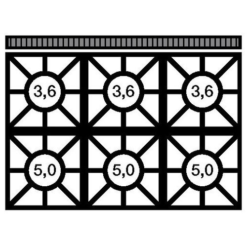Modular Table de Cuisson 650 Modulaire - Gaz - 6 Brûleurs avec Châssis - 110x65x(h)85cm - 25,8 kW