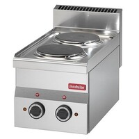 Réchaud Électrique 600 Modulaire | 2 Brûleurs | 3000 Watt | 300x600x(H)280mm
