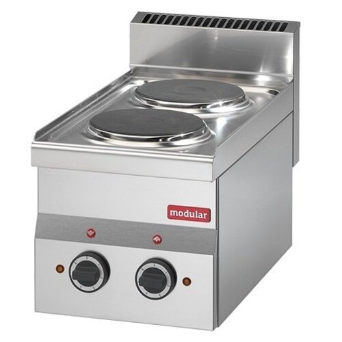 Modular Réchaud Électrique 600 Modulaire | 2 Brûleurs | 3000 Watt | 300x600x(H)280mm