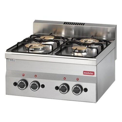 Modular Réchaud à Gaz 600 Modulaire | 4 Brûleurs | 13,8 kW | Propane | 600x600x(h)280mm