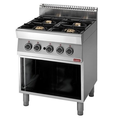 Modular Réchaud 700 Modulaire - Gaz - 4 Brûleurs - avec Châssis Ouvert - 70x70x(h)85cm - 18,4 kW