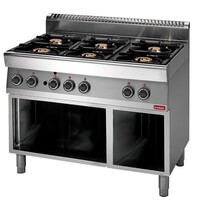 Fourneau 700 Modulaire - Gaz - 6 Brûleurs - avec Châssis Ouvert - 110x70x(h)85cm - 25,8 kW