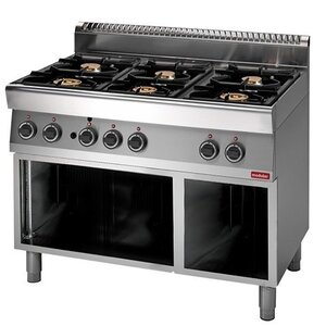 Modular Fourneau 700 Modulaire - Gaz - 6 Brûleurs - avec Châssis Ouvert - 110x70x(h)85cm - 25,8 kW
