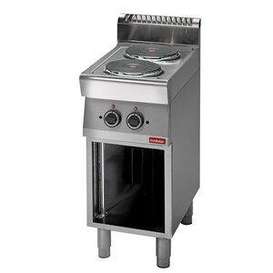 Modular Réchaud 700 Modulaire - Électrique - 2 Brûleurs - avec Châssis Ouvert - 40x70x(h)85cm - 4,8 kW - 400V