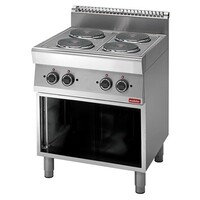Réchaud 700 Modulaire - Électrique - 4 Brûleurs - avec Châssis Ouvert - 70x70x(h)85cm - 9,6 kW - 400V