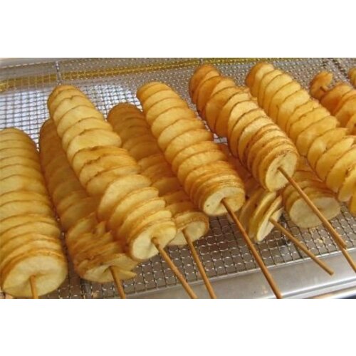 Roller Grill Friteuse X-Long Twister de pommes de terre | 230V | Robinet de Vidange | 2x8 Litres | 40x60x(H)45cm