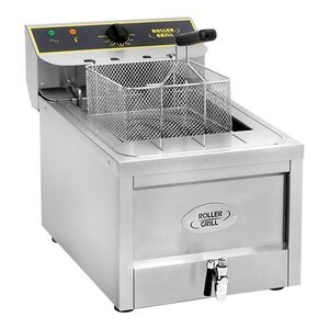 Roller Grill Friteuse Électrique | Zone Froide | Robinet de Vidange | 400V | 12 Litres | 40x60x(H)45cm