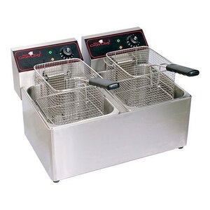 CaterChef Friteuse Caterchef | OFFRE XXL | 8+8 Litres | 2x3,3kW | 550x430x(H)340mm