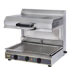 CHRselect Salamandre Céramique INOX | Détection de Bord | 2 zones de chauffage | 300Watt | 600x640x(H)590mm