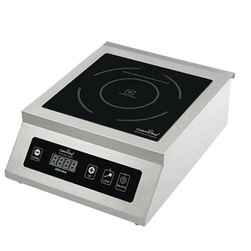 CaterChef Réchaud Induction Restauration Collective | INOX | 5000W | 530x400x(H)200mm