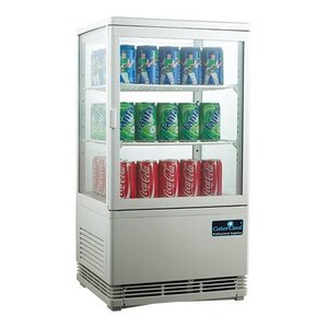 CaterCool Vitrine de Réfrigération Mini - Blanc - 58 Litres - 2 Grilles - 43x39x(h)81cm