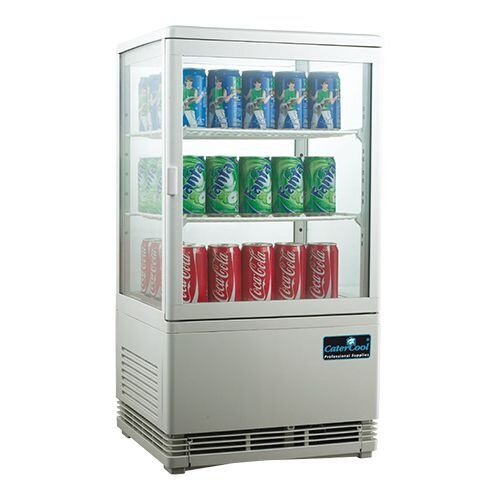 CaterCool Vitrine de Réfrigération Mini - Blanc - 58 Litres - 2 Grilles - 43x39x(h)81cm