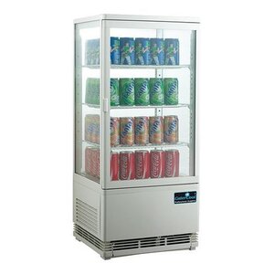 CaterCool Vitrine de Réfrigération Mini - Blanc - 68 Litres - 3 Grilles - 43x39x(h)89cm