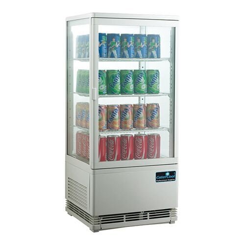 CaterCool Vitrine de Réfrigération Mini - Blanc - 68 Litres - 3 Grilles - 43x39x(h)89cm