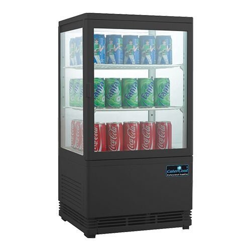 CaterCool Vitrine de Réfrigération Mini - Noir - 58 Litres - 2 Grilles - 43x39x(h)81cm