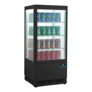 CaterCool Vitrine de Réfrigération Mini - Noir - 68 Litres - 3 Grilles - 43x39x(h)89cm