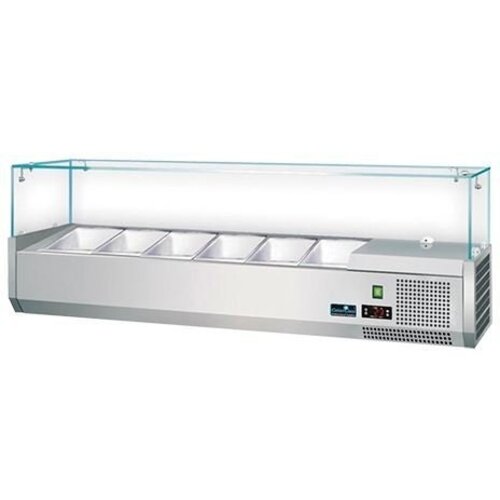 CaterCool Vitrine de Réfrigération avec Haut en Verre (cap.GN1/3x6-15cm) - 140x40x(H)44 cm CaterCool Vitrine de Réfrigération avec Haut en Verre (cap.GN1/3x6-15cm) - 140x40x(H)44 cm