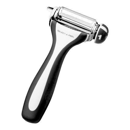 Emga Éplucheur Plastique - 16cm - Couteaux INOX interchangeables - Normal, Micro, Julienne