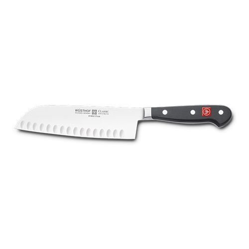 Wusthof Couteau de Cuisine Santoku - 17cm - avec encoches - Wusthof - Dreizack "Classic"