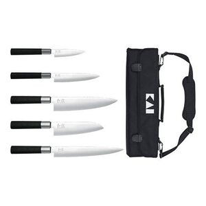 Emga Couteaux de Cuisine 5-pièces - Couteau d'office, Couteau universel, Couteau de cuisine, Couteau Santokus, Couteau à Découper